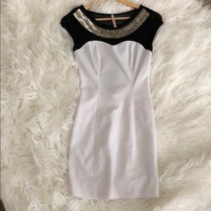 White and black dress